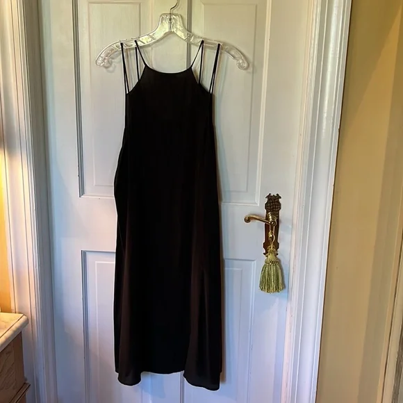 Eileen Fisher Size Large Black Silk Dress - Picture 3 of 4
